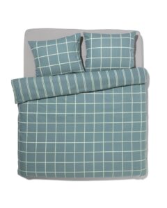 HEMA Dekbedovertrek Flanel 240x200/220 Ruit/streep (groen)