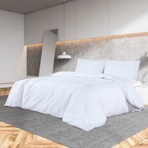 vidaXL Dekbedovertrekset 260x240 cm Katoen Wit Dekbedovertrek - Katoenen Dekbedovertrek - Wit Dekbedovertrek - Tweepersoons Dekbedovertrek - Bedding - Slaapcomfort - Kamerdecoratie